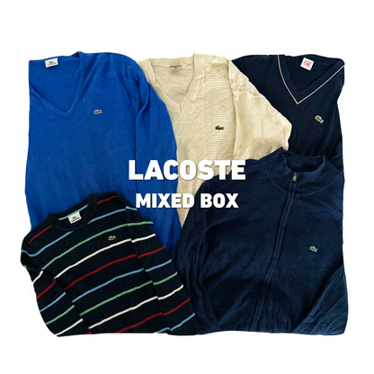 Lacoste Mixed Box | Vintagebulk met zes verschillende vintage Lacoste truien, perfect voor wholesale in retro kleding.
