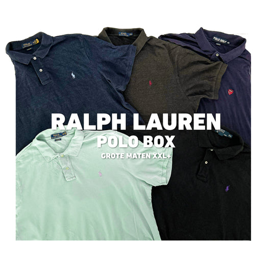 Mix van vintage Ralph Lauren polo shirts in grote maten voor wholesale, inclusief diverse kleuren en modellen voor plus-size resellers.